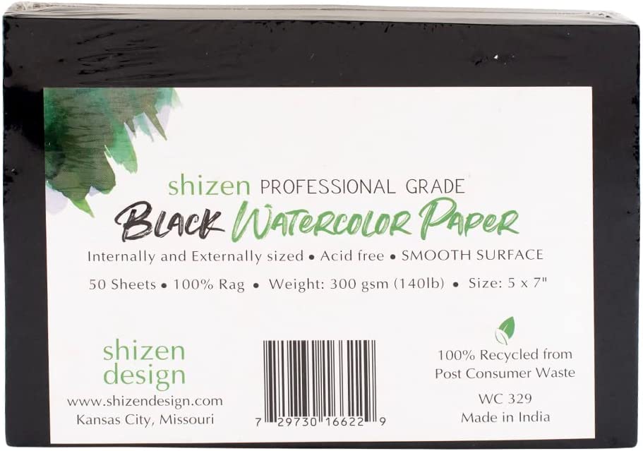 Shizen Design Smooth Hot Press Watercolor Paper 9x12 5 Sheets Pack